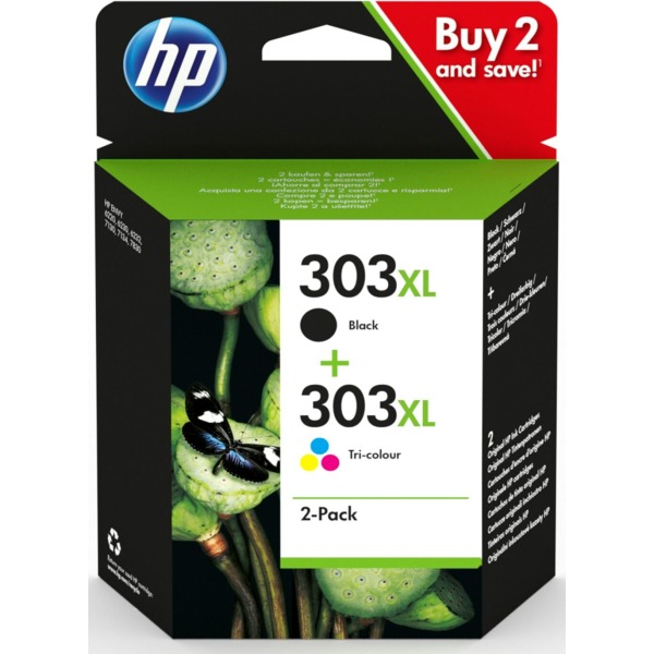 HP 303XL 2-pack Black/Tri-colour Original Ink Cartridges - 3YN10AE