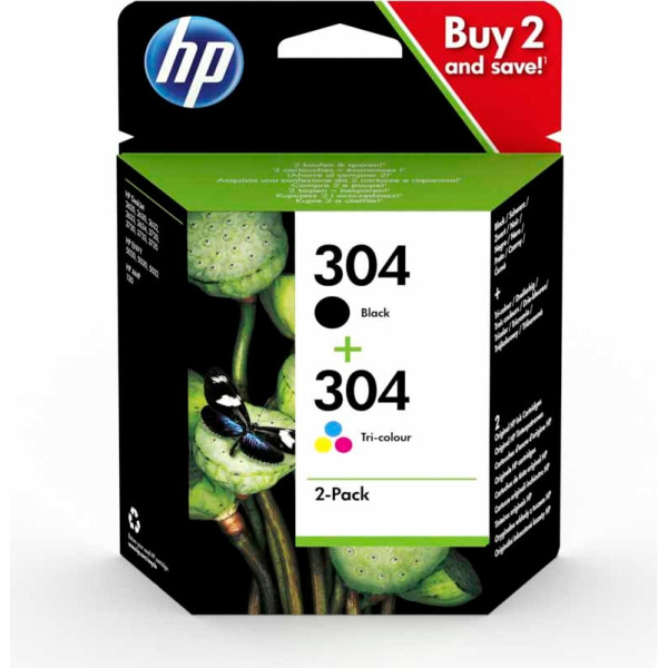 Original HP 304 Black & Colour Ink Cartridges for DeskJet 2632 Inkjet Printer