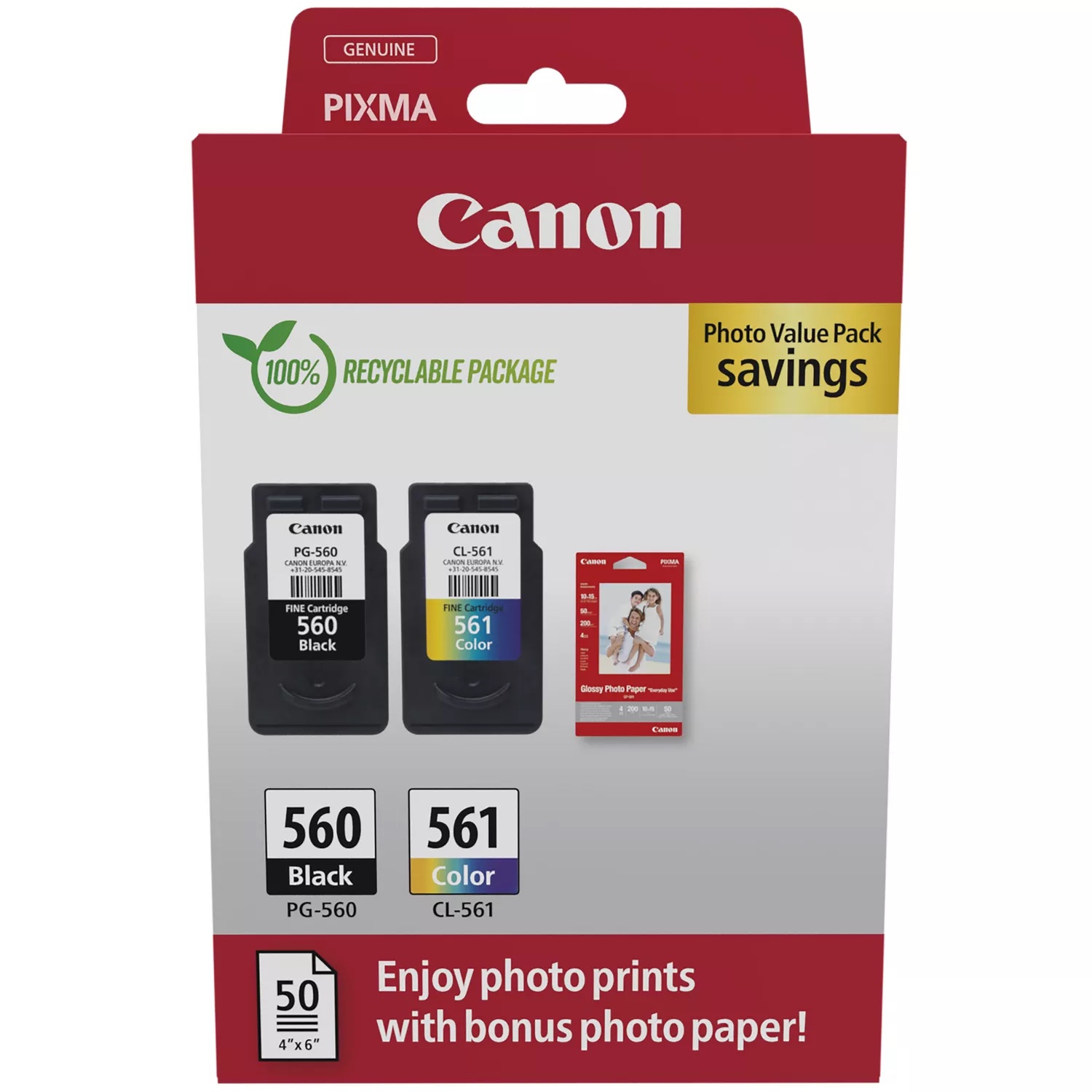 Original Canon PG560 / CL561 PG560XL / CL561XL Ink Cartridges